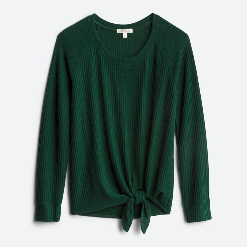 Francesca’s Tie Front Sweater - Green - Small